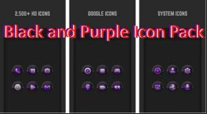 Black and Purple Icon Pack MOD APK