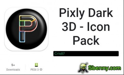 Pixly Dark 3D - Icon Pack MOD APK