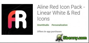 Aline Red Icon Pack - Linear White &amp; Red Icons MOD APK