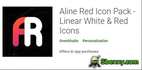 Aline Red Icon Pack - Linear White &amp; Red Icons MOD APK