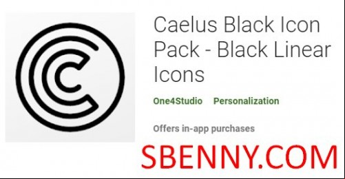 Caelus Black Icon Pack - Black Linear Icons MOD APK