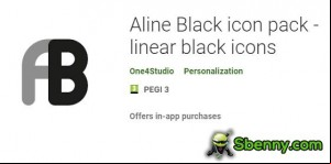 Aline Black icon pack - linear black icons MOD APK