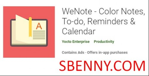 WeNote - Color Notes, To-do, Reminders &amp; Calendar MOD APK