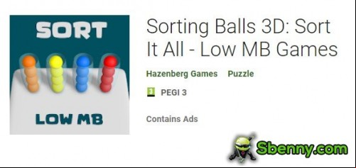 Sorting Balls 3D: Sort It All - Low MB Games MOD APK