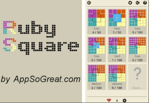 Ruby Square: logical puzzle game (700 levels)