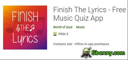 Finish The Lyrics - Free Music Quiz App MOD APK