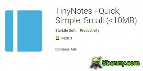 TinyNotes - Quick, Simple, Small