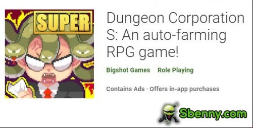 Dungeon Corporation S: An auto-farming RPG game!